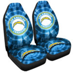 Los Angeles Chargers Car Seat Covers Custom Tie Dye Car Accessories