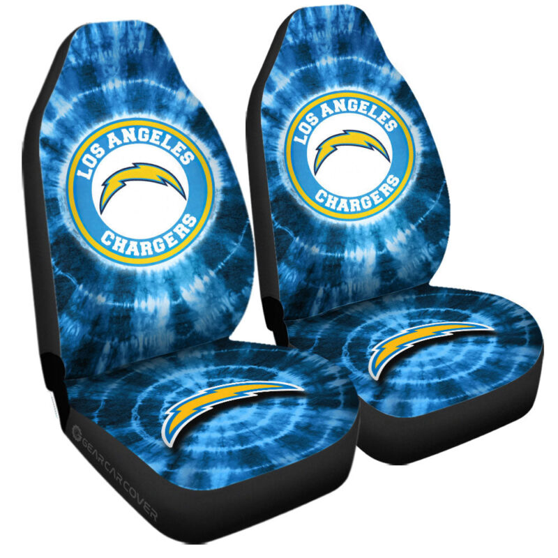 Los Angeles Chargers Car Seat Covers Custom Tie Dye Car Accessories