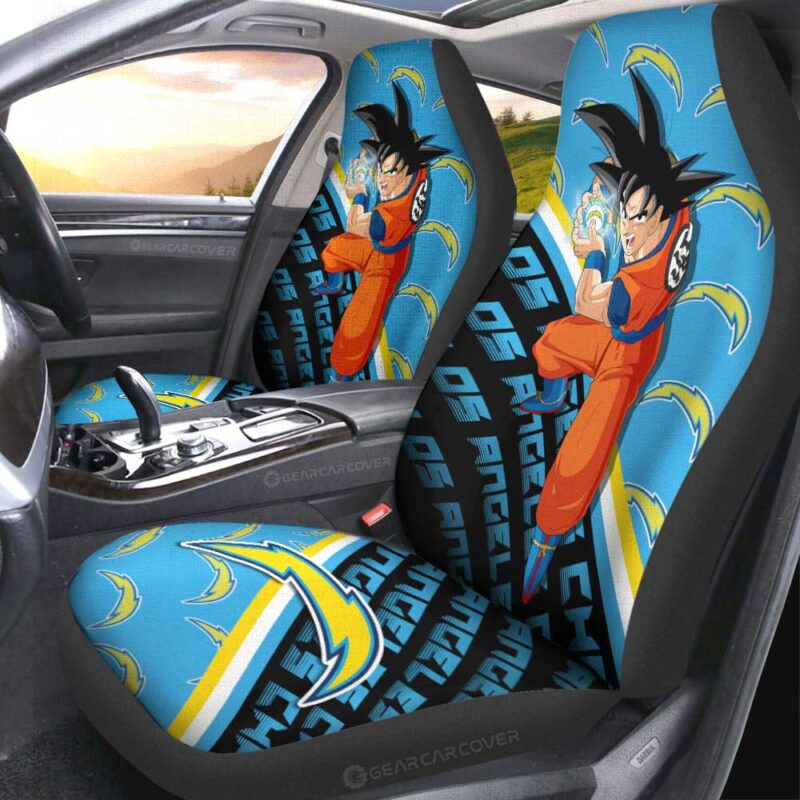 Los Angeles Chargers Car Seat Covers Goku Car Decorations For Fans