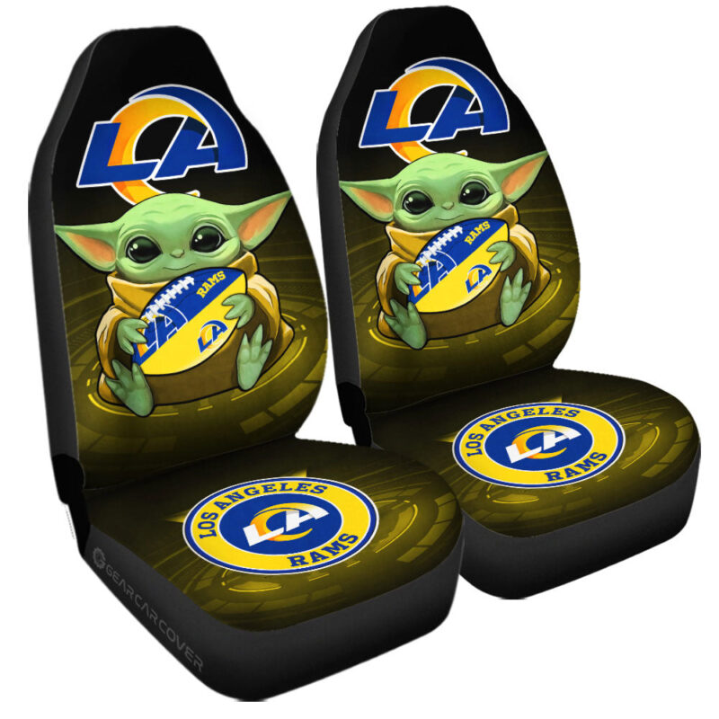 Los Angeles Rams Car Seat Covers Baby Yoda Car Accessories For Fan