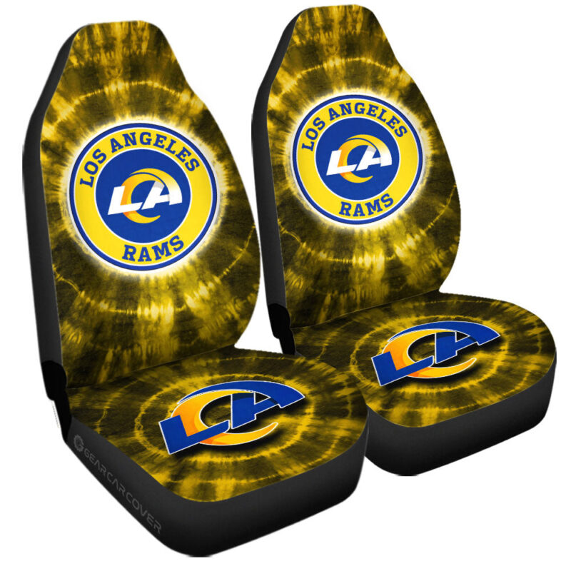 Los Angeles Rams Car Seat Covers Custom Tie Dye Car Accessories