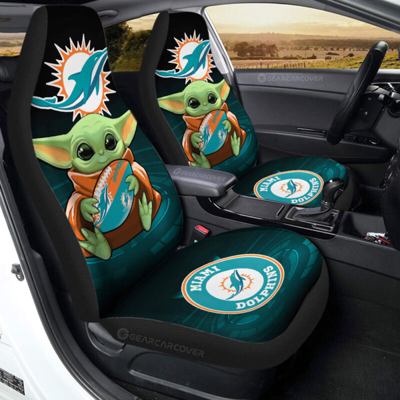 Miami Dolphins Car Seat Covers Baby Yoda Car Accessories For Fan