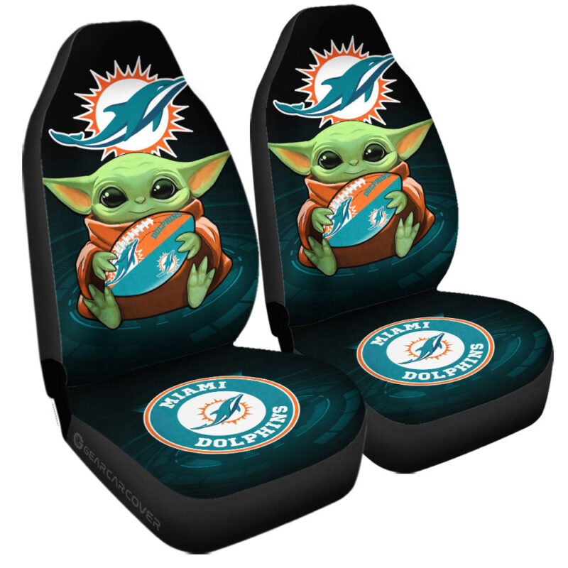Miami Dolphins Car Seat Covers Baby Yoda Car Accessories For Fan
