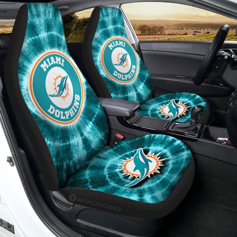 Miami Dolphinsv Car Seat Covers Custom Tie Dye Car Accessories