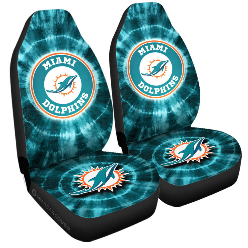 Miami Dolphinsv Car Seat Covers Custom Tie Dye Car Accessories