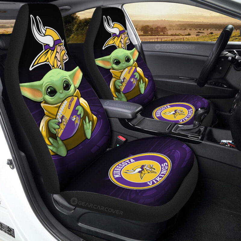 Minnesota Vikings Car Seat Covers Baby Yoda Car Accessories For Fan