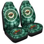 Minnesota Wild Car Seat Covers Custom Tie Dye Car Accessories