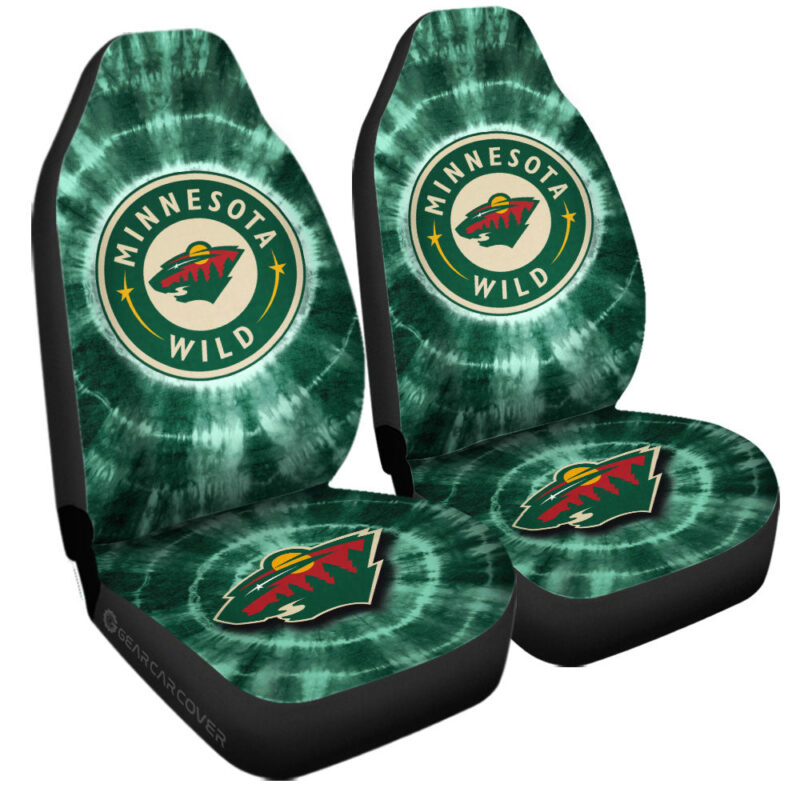Minnesota Wild Car Seat Covers Custom Tie Dye Car Accessories