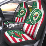 Minnesota Wild Car Seat Covers Custom US Flag Style