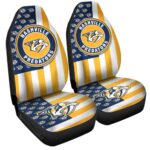 Nashville Predators Car Seat Covers Custom US Flag Style