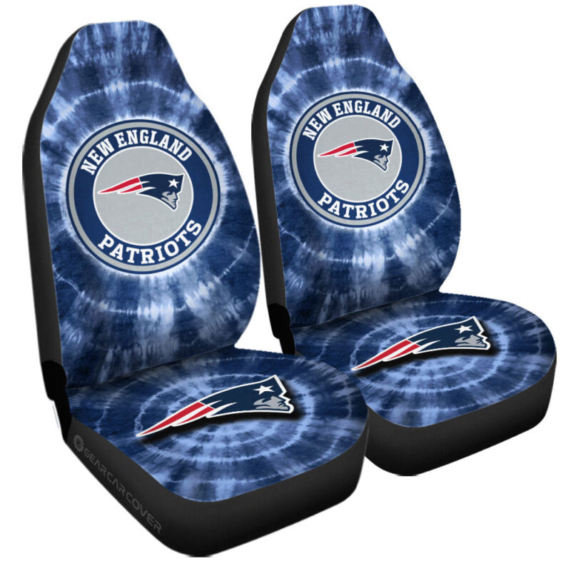 New England Patriots Car Seat Covers Custom Tie Dye Car Accessories