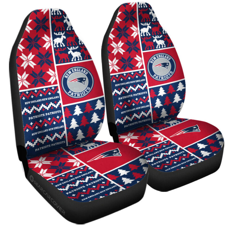 New England Patriots Car Seat Covers Custom Ugly Style Car Accessories