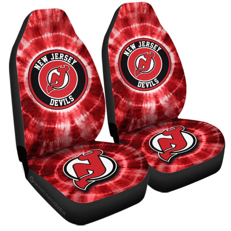 New Jersey Devils Car Seat Covers Custom Tie Dye Car Accessories