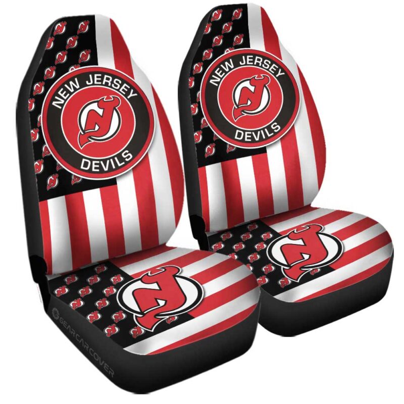 New Jersey Devils Car Seat Covers Custom US Flag Style