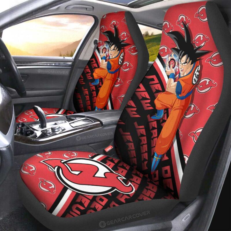 New Jersey Devils Car Seat Covers Goku Car Decorations For Fans