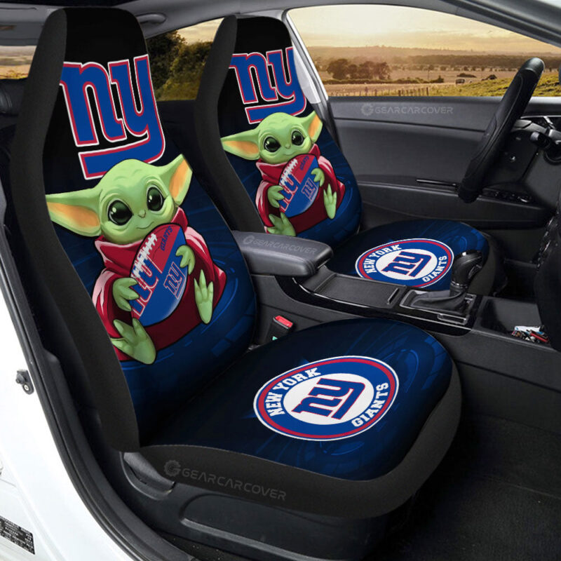 New York Giants Car Seat Covers Baby Yoda Car Accessories For Fan
