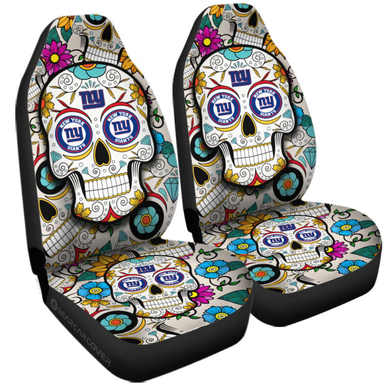 New York Giants Car Seat Covers Custom Sugar Skull Car Accessories