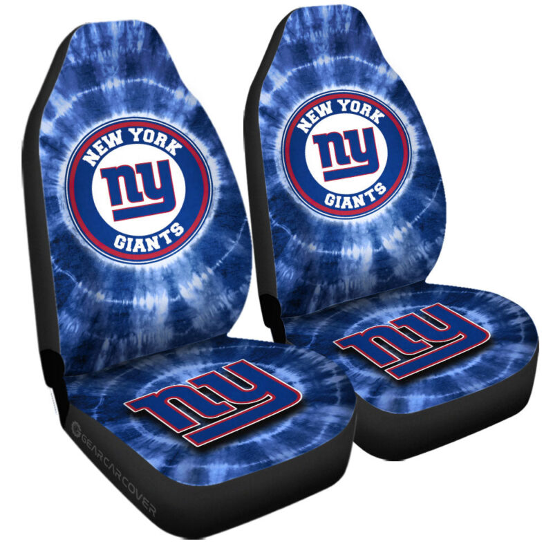 New York Giants Car Seat Covers Custom Tie Dye Car Accessories