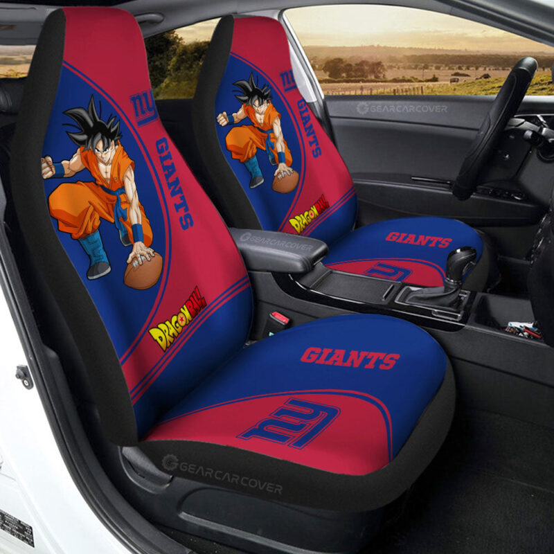 New York Giants Car Seat Covers Goku Car Accessories For Fans