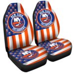 New York Islanders Car Seat Covers Custom US Flag Style