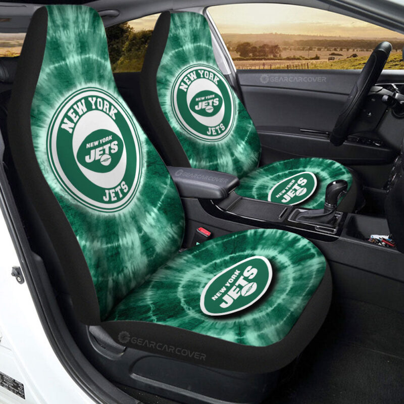 New York Jets Car Seat Covers Custom Tie Dye Car Accessories