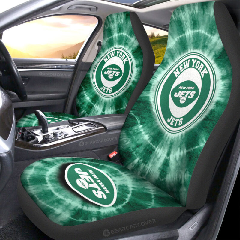 New York Jets Car Seat Covers Custom Tie Dye Car Accessories