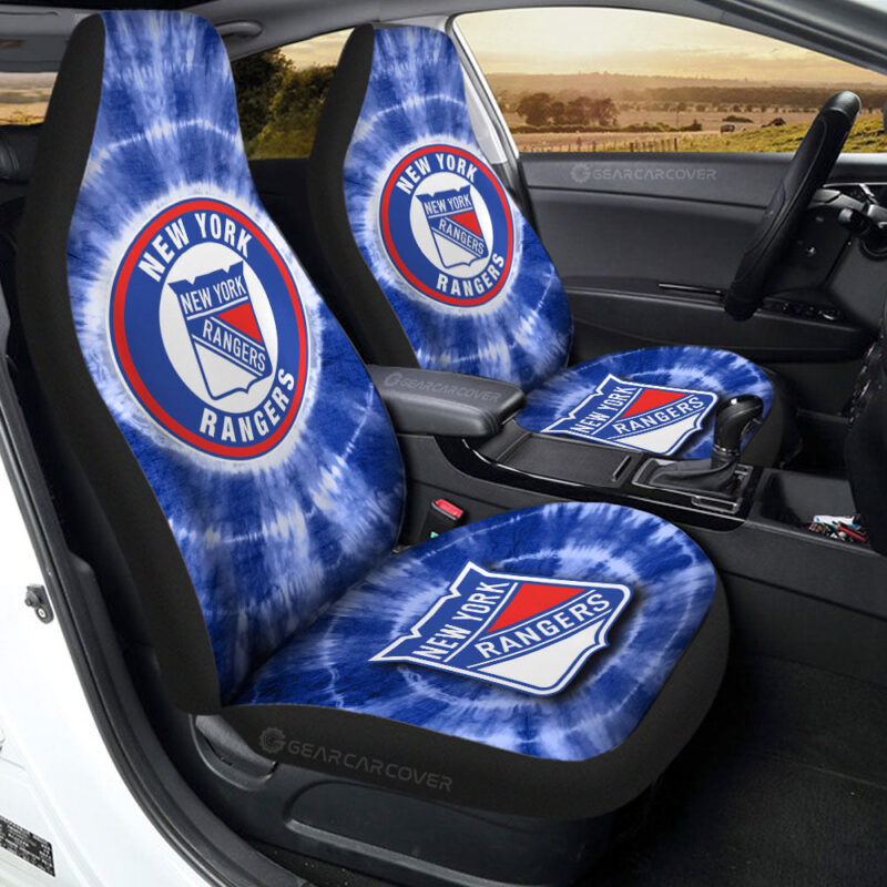 New York Rangers Car Seat Covers Custom Tie Dye Car Accessories