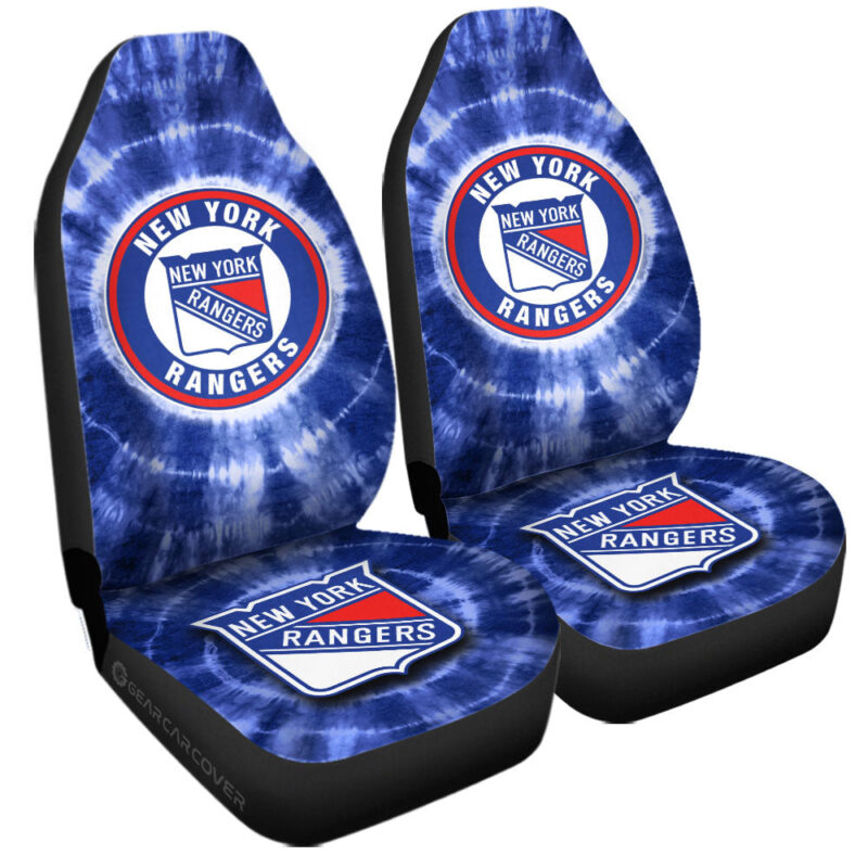 New York Rangers Car Seat Covers Custom Tie Dye Car Accessories