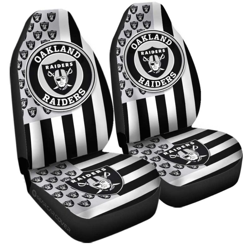 Oakland Raiders Car Seat Covers Custom US Flag Style