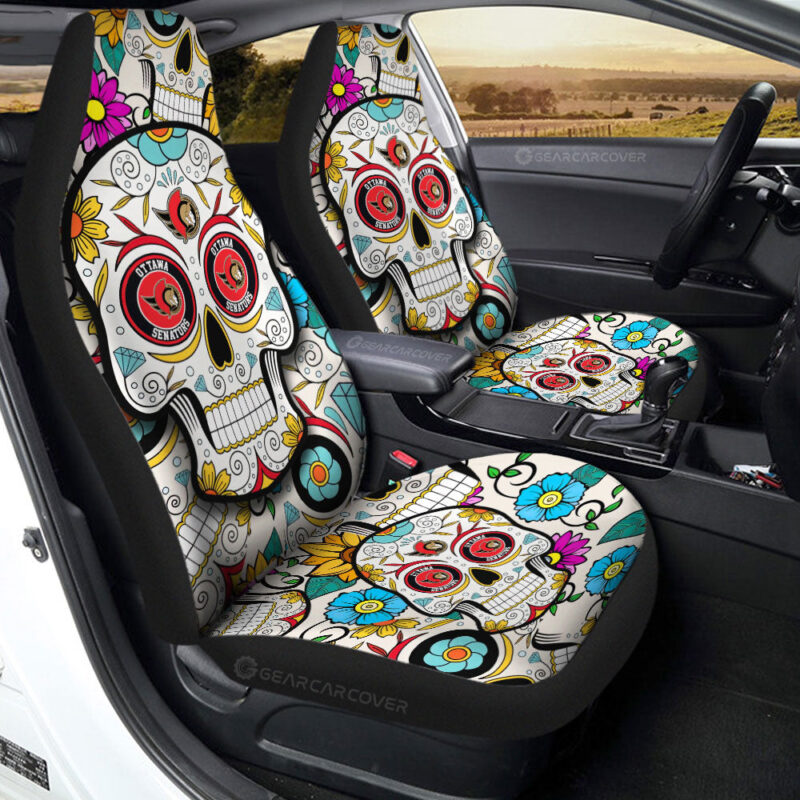 Ottawa Senators Car Seat Covers Custom Sugar Skull Car Accessories
