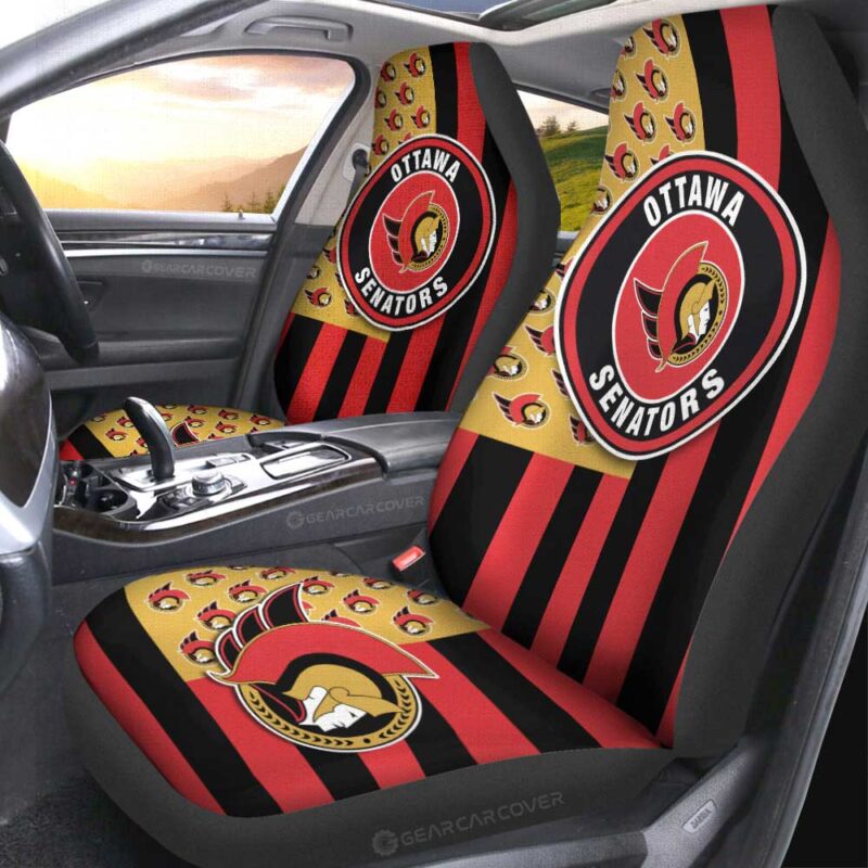 Ottawa Senators Car Seat Covers Custom US Flag Style