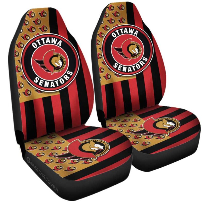 Ottawa Senators Car Seat Covers Custom US Flag Style