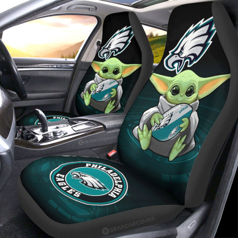 Philadelphia Eagles Car Seat Covers Baby Yoda Car Accessories For Fan Philadelphia Eagles Car Seat Covers Baby Yoda Car Accessories For Fan