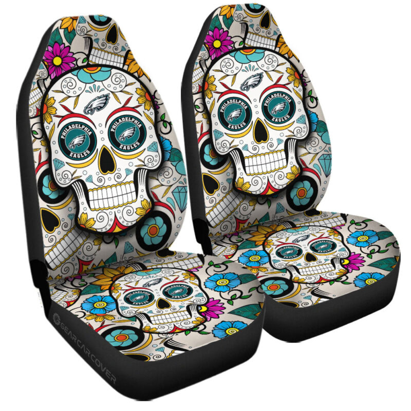 Philadelphia Eagles Car Seat Covers Custom Sugar Skull Car Accessories
