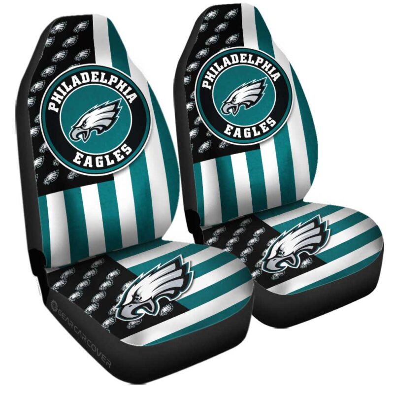 Philadelphia Eagles Car Seat Covers Custom US Flag Style