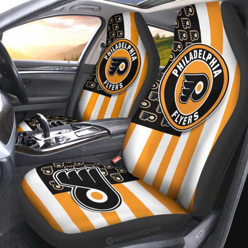 Philadelphia Flyers Car Seat Covers Custom US Flag Style