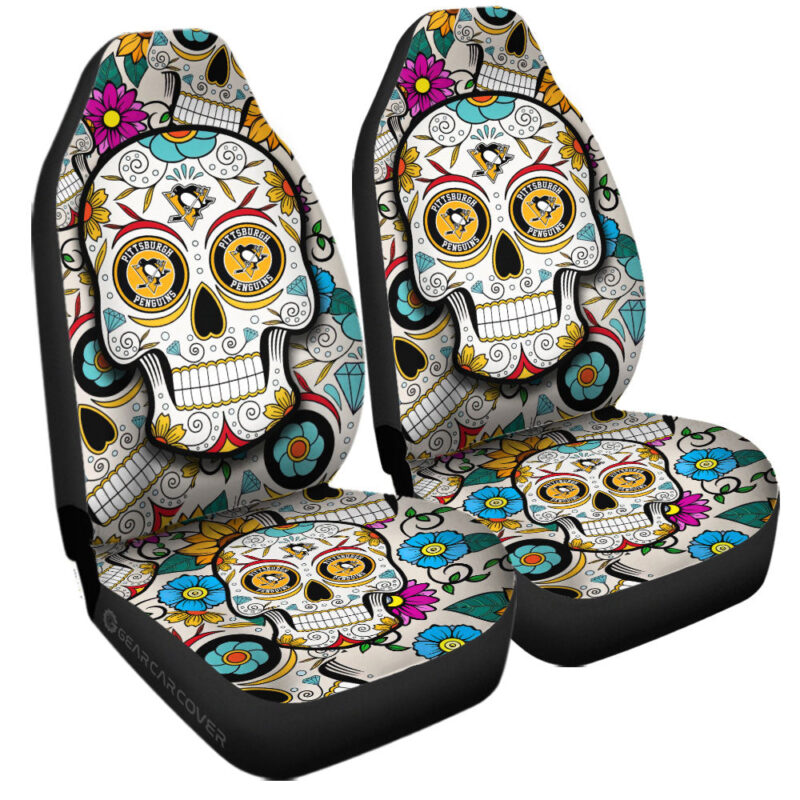 Pittsburgh Penguins Car Seat Covers Custom Sugar Skull Car Accessories