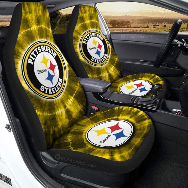 Pittsburgh Steelers Car Seat Covers Custom Tie Dye Car Accessories