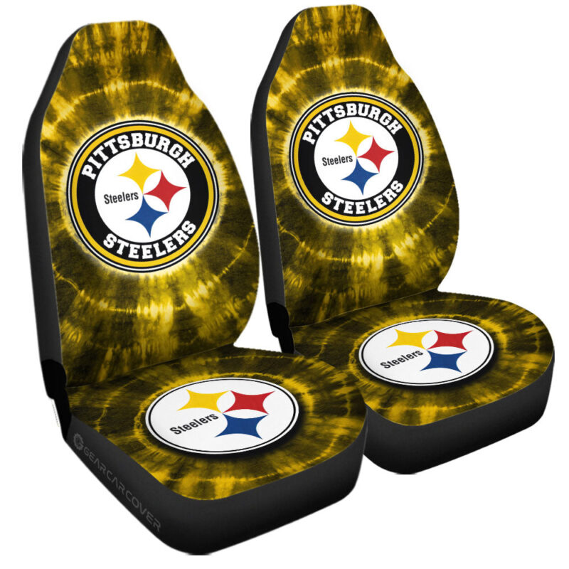 Pittsburgh Steelers Car Seat Covers Custom Tie Dye Car Accessories