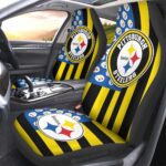 Pittsburgh Steelers Car Seat Covers Custom US Flag Style