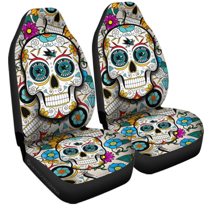 San Jose Sharks Car Seat Covers Custom Sugar Skull Car Accessories