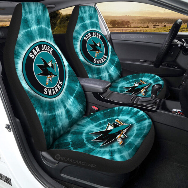 San Jose Sharks Car Seat Covers Custom Tie Dye Car Accessories