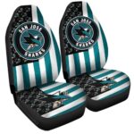 San Jose Sharks Car Seat Covers Custom US Flag Style