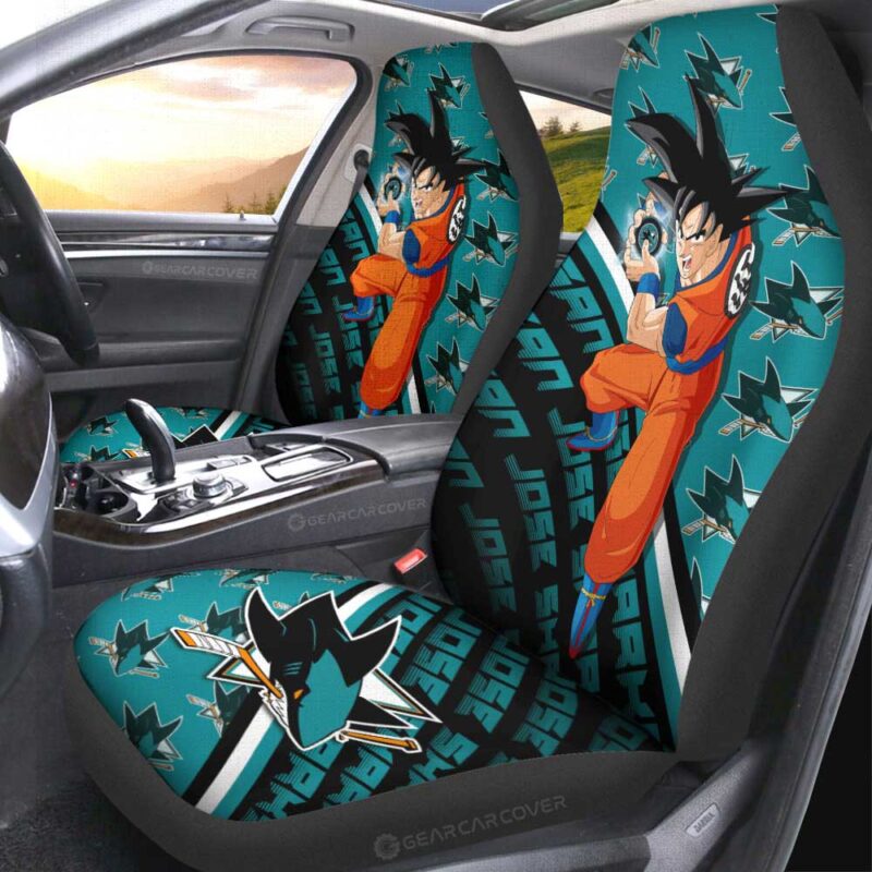 San Jose Sharks Car Seat Covers Goku Car Decorations For Fans