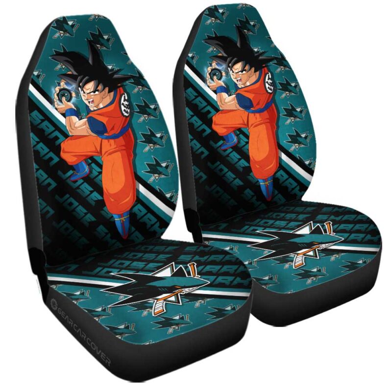 San Jose Sharks Car Seat Covers Goku Car Decorations For Fans