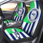 Seattle Seahawks Car Seat Covers Custom US Flag Style