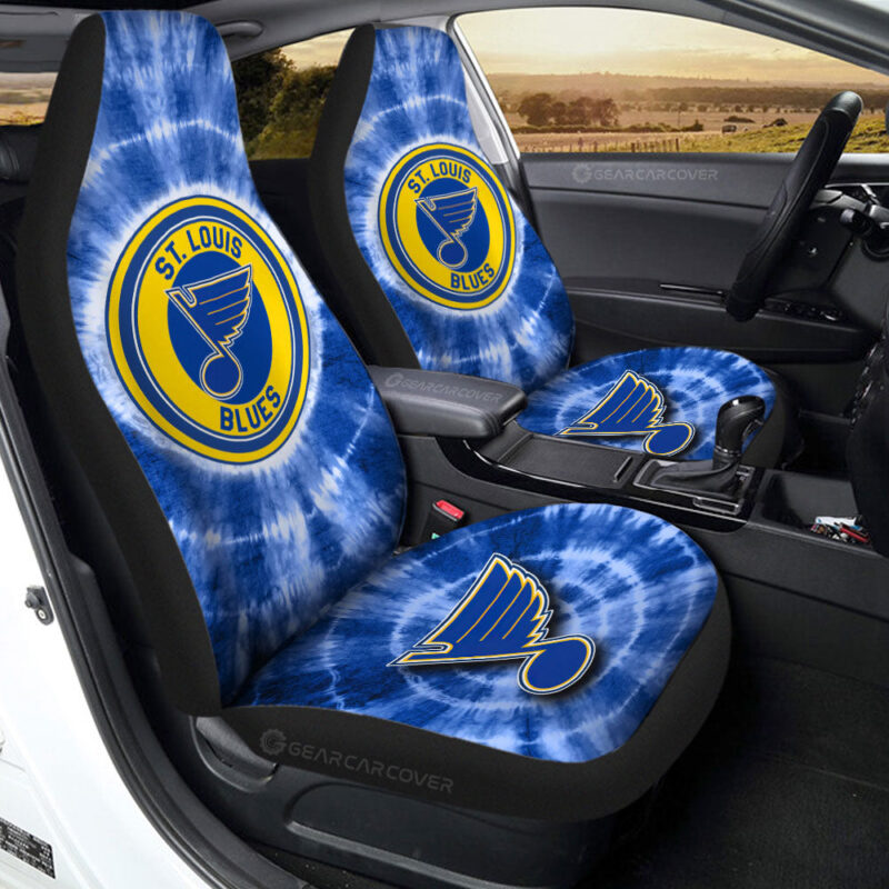 St Louis Blues Car Seat Covers Custom Tie Dye Car Accessories