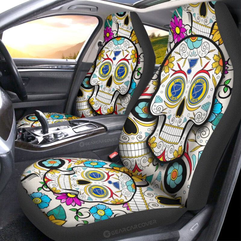 St. Louis Blues Car Seat Covers Custom Sugar Skull Car Accessories