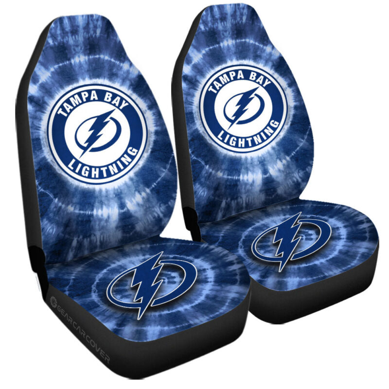 Tampa Bay Lightning Car Seat Covers Custom Tie Dye Car Accessories