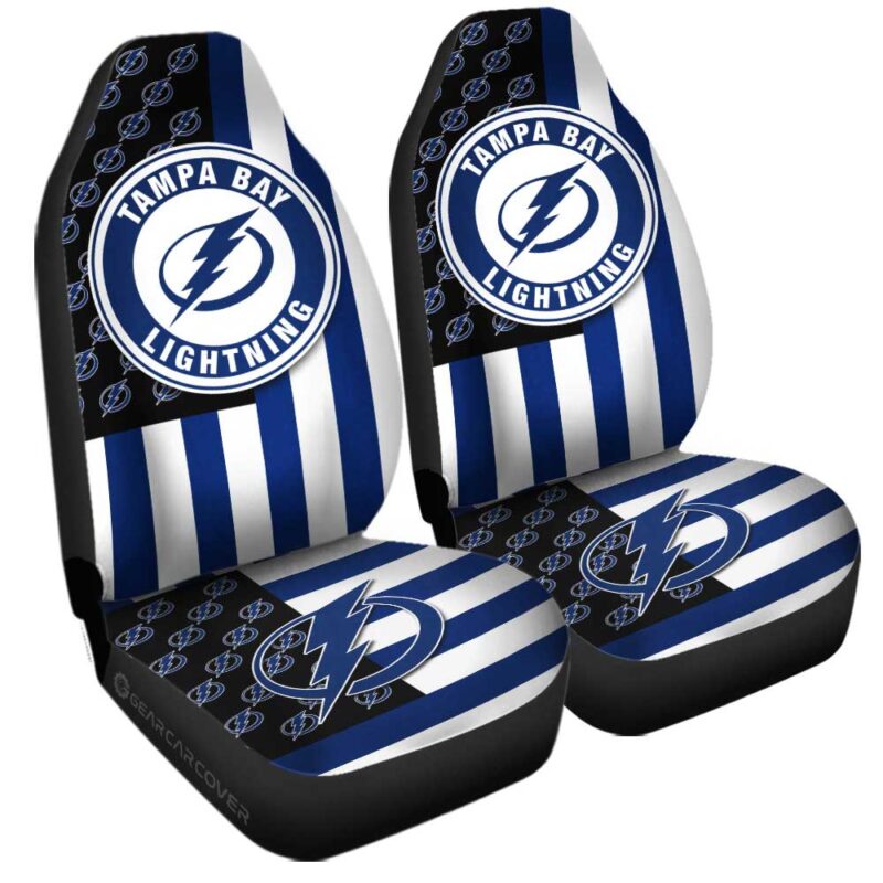 Tampa Bay Lightning Car Seat Covers Custom US Flag Style